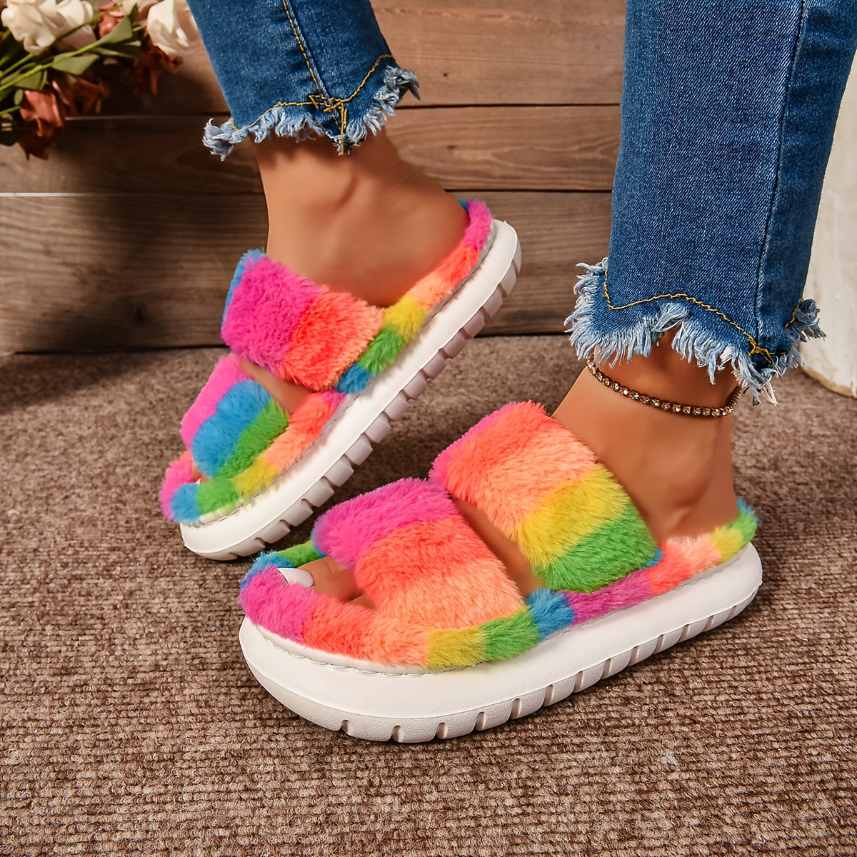 Fluffy Rainbow Cloud Slides