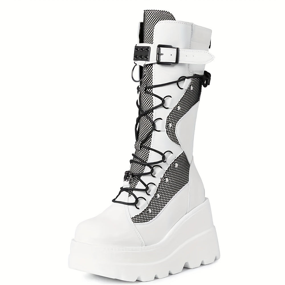 Cyberpunk Combat Platform Boots