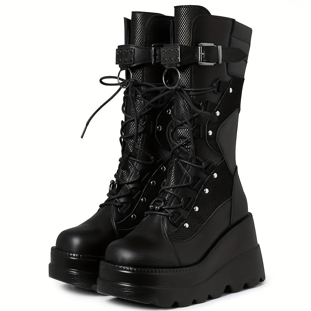 Cyberpunk Combat Platform Boots