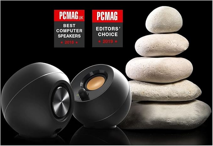 Creative Pebble 2.0 USB-Powered Desktop Speakers with Far-Field Drivers and Passive Radiators for Pcs and Laptops (Black) CreativeLabs