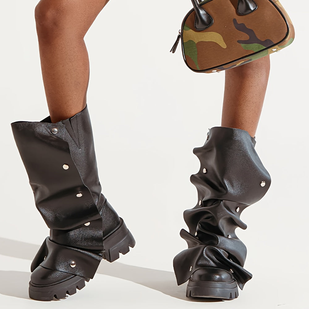 Shadow Drape Slouch Boots
