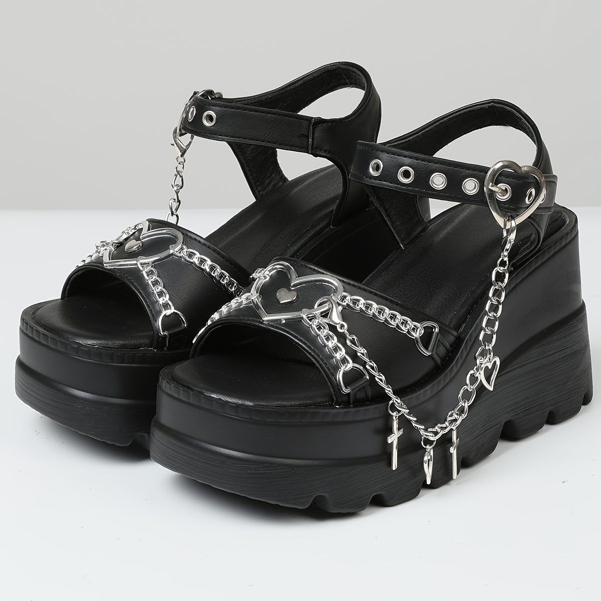 Goth Rivets Chain Sandals