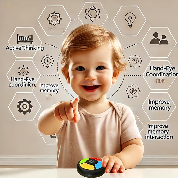 Memory Game Handheld Electronic Toy, Color Memorizing with Lights and Sounds Kick Boosters