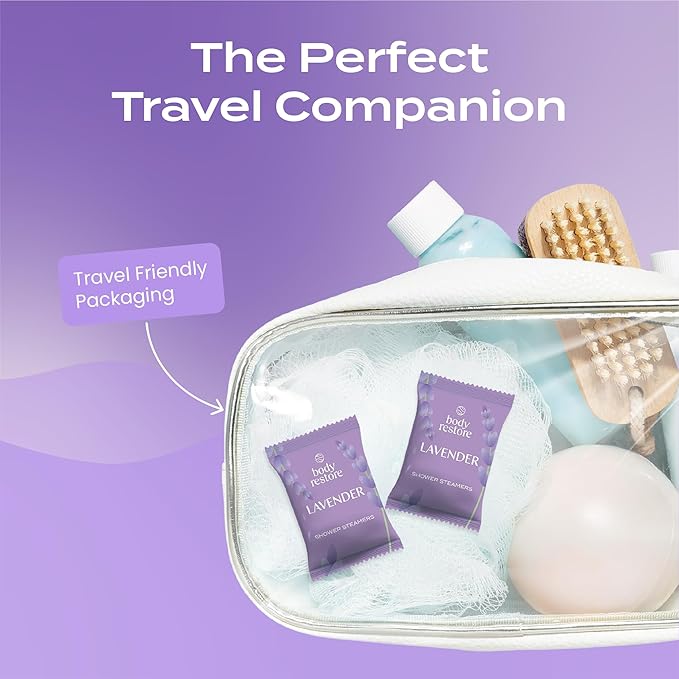 Body Restore Shower Steamers Aromatherapy 15 Pack - Christmas Stocking Stuffers, Birthday Gifts for Women, White Elephant, Relaxation, Self Care for Men - Lavender BodyRestore