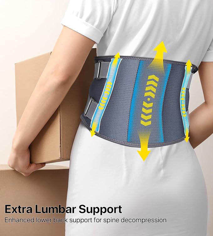 ALLJOY 67" Cordless Heating Pad for Back Pain Relief FSA Eligible HSA, Christmas Gifts for Women Men Mom Dad, Portable Lower Back Massager with 3 Heat 5 Vibration, Wireless Heating Pad for Cramps ALLJOY