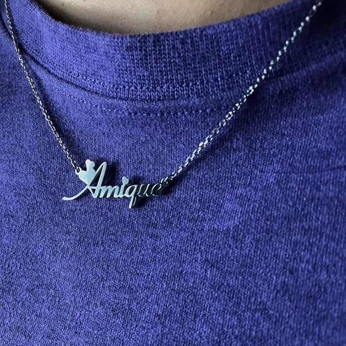 TinyName Custom Name Necklace Personalized 18K Gold Plated Nameplate Customized Jewelry Gift for Women TinyName