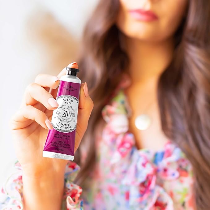 La Chatelaine Hand Cream Gift Set for Women, Hand Lotion for dry cracked hands, Travel Size, Natural Hand Cream Made in France with Organic Shea Butter (Cherry Almond, Wild Fig, & Gardenia) 3 x 1 fl LaChatelaine