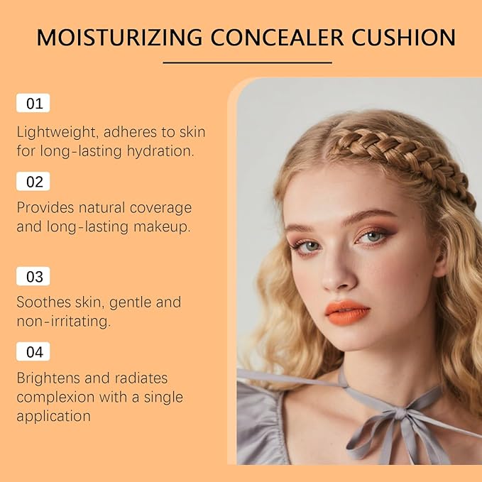 Korean BB Cushion Foundation - Dewy Natural Glow, Hydrating Lightweight & Transfer-Proof | Buildable Medium-Full Coverage, 72H Long Wear | Non-Greasy for All Skin Tones | 0.63 Fl Oz (Light Skin)