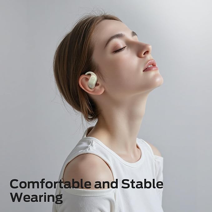 Monster Open Ear AC326 Headphones, Bluetooth 6.0 Wireless Earbuds with Dual-Mic Clear Calls, Air Conduction Headphones with Ear Hooks, Spatial Audio, Snug Fit, 35H Playtime, IPX5 for Sports, White Monster