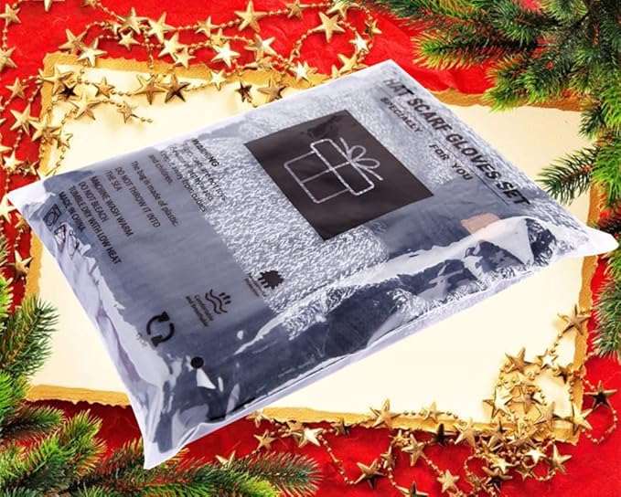 JTJFIT Winter Warm Knit Beanie Hat Long Neck Scarf Touchscreen Gloves Set with Knit Fleece Lined Skull Caps for Men JTJFIT