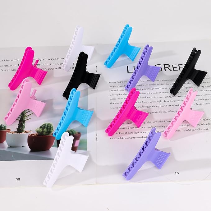 Ondder Butterfly Hair Claw Clips for Styling & Sectioning - Pro Hair Clamp Clips for Makeup, Cutting & Coloring - Hair Accessories for Women & Girls Ondder