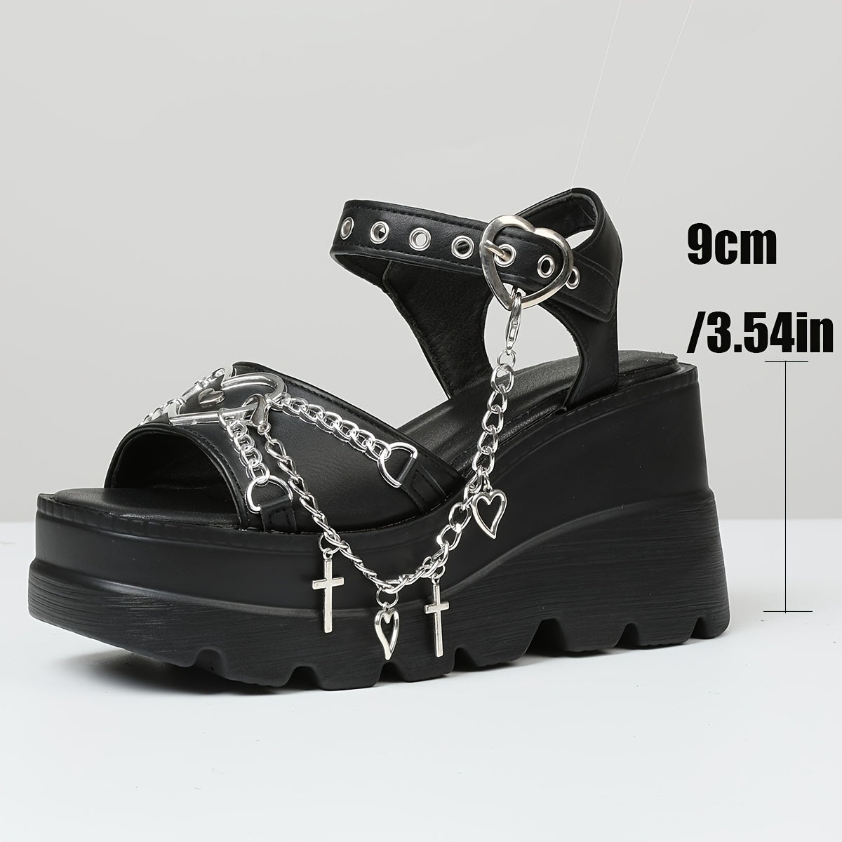 Goth Rivets Chain Sandals