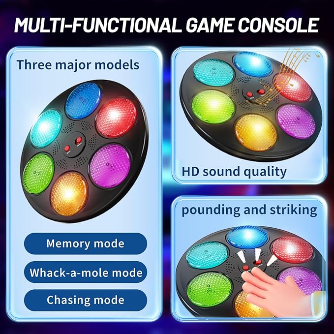 Handheld Light Up Electronic Memory Game for Kids Boys Girls Interactive Sound Car Travel Road Trip Toys Birthday Gifts for Ages 3-12 4-8 6-8 8-12 with Solo Multiplayer (Black) Kick Boosters
