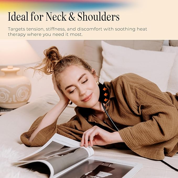 Far Infrared Premium Heating Pad – Neck – Targeted Heat Pain Relief for Neck Stiffness, Soreness, & Discomfort, FSA-HSA Eligible – Deep Muscle Tissue Penetration – Post-Workout Recovery & Rehab Thermotex