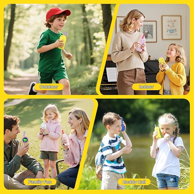 Walkie Talkies for Kids Toys: Toys for 3-12 Year Old Boys Girls - 22 Channels 2 Way Radio Toy with Backlit LCD Flashlight - 3 Miles Range for Outside/Camping/Hiking (2-Pack) Ptnerbeh