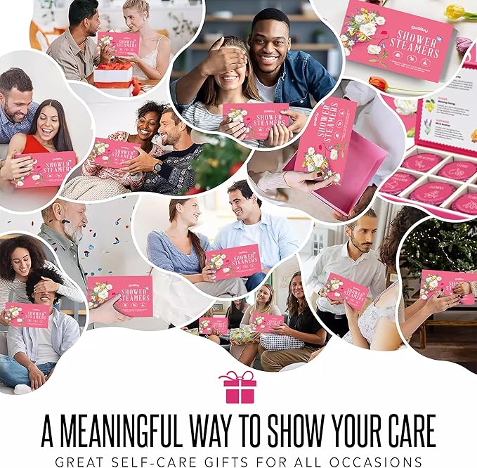 Shower Steamers Aromatherapy GOSSBY 8 Pack - Gifts for Women, Birthday Gifts for Her, Home Spa, Self Care, Relaxation, Natural Essential Oils - Elegant Bloom Style Gossby