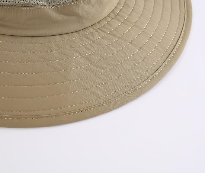 Home Prefer Outdoor UPF50+ Mesh Sun Hat Wide Brim Fishing Hat with Neck Flap Sun Hat for Men Women HomePreferHatsCaps