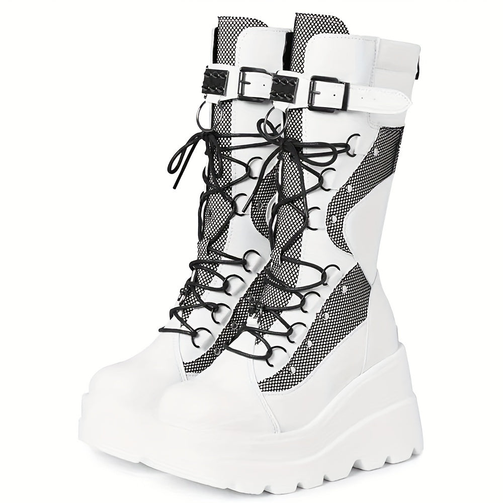 Cyberpunk Combat Platform Boots