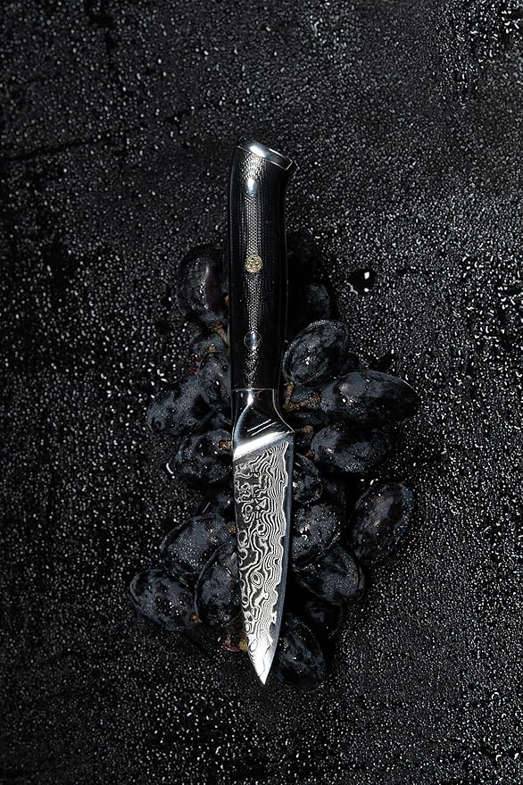 Oxford CHEF Paring Knife- 3.5 Inch - Damascus Japanese- VG10 Super Steel 67 Layer High Carbon Stainless Steel- Razor Sharp, Stain & Corrosion Resistant, Awesome Edge Retention OxfordChef