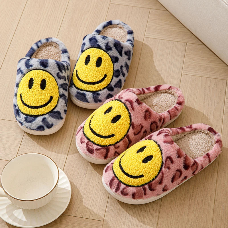 Leopard Smiley Cozy Indoor Slippers