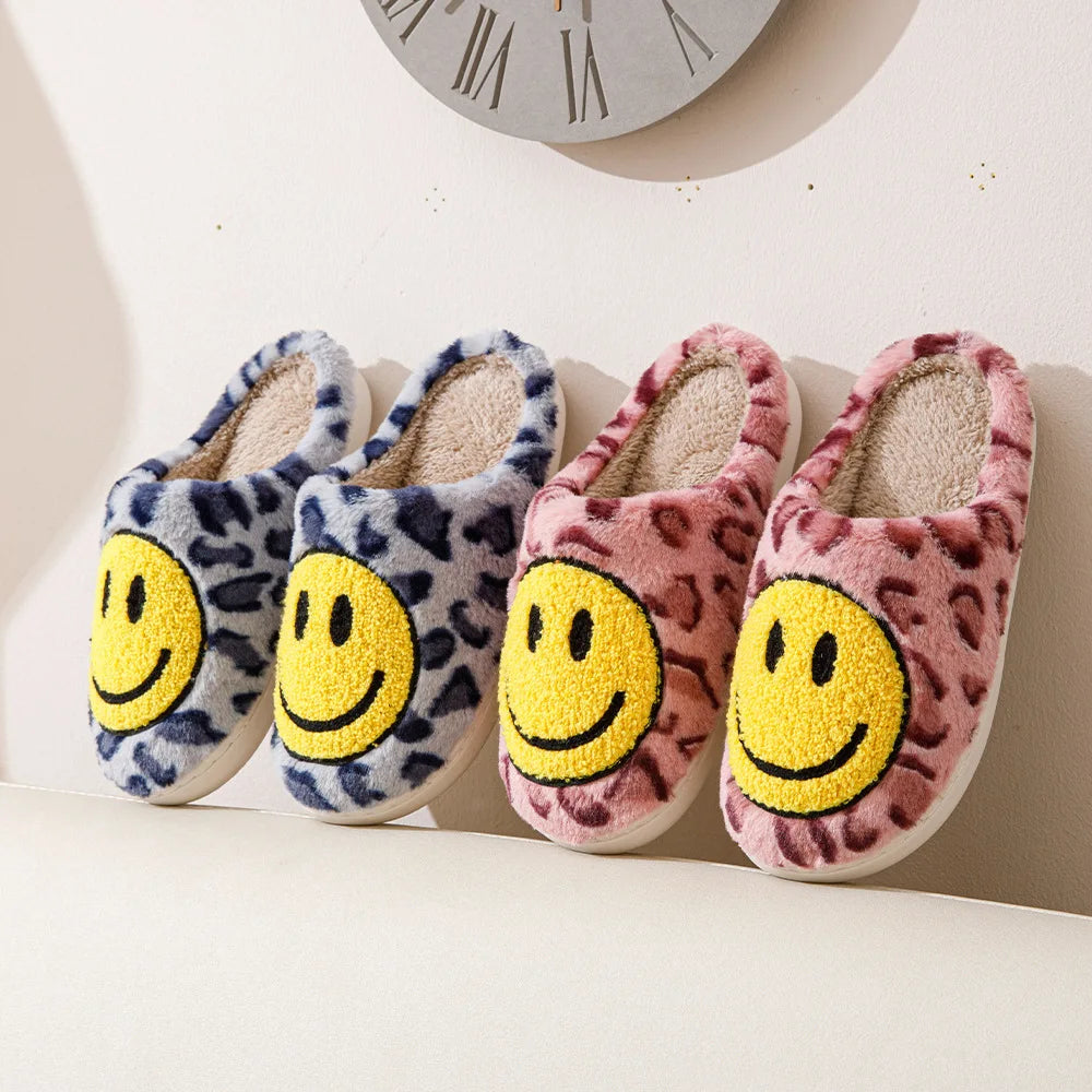 Leopard Smiley Cozy Indoor Slippers