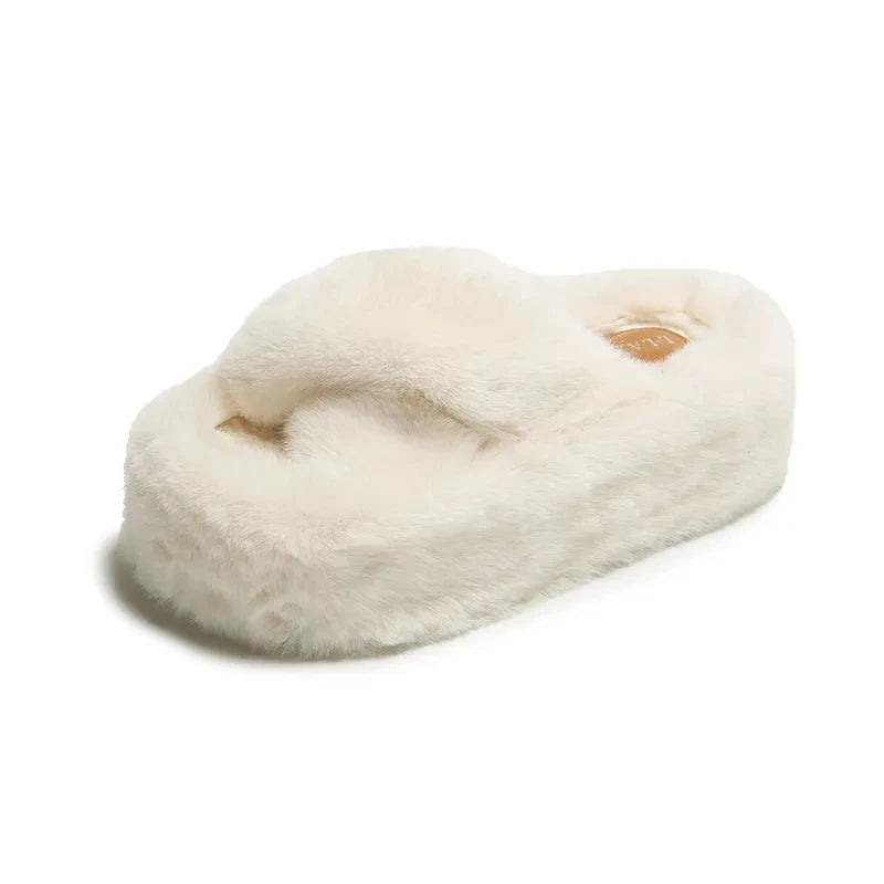 Chunky Platform Fur Slippers
