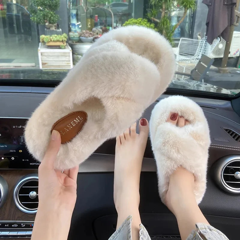 Chunky Platform Fur Slippers