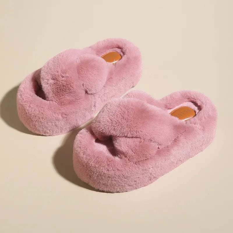 Chunky Platform Fur Slippers
