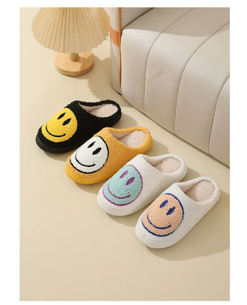 Smiley Face Plush Slippers