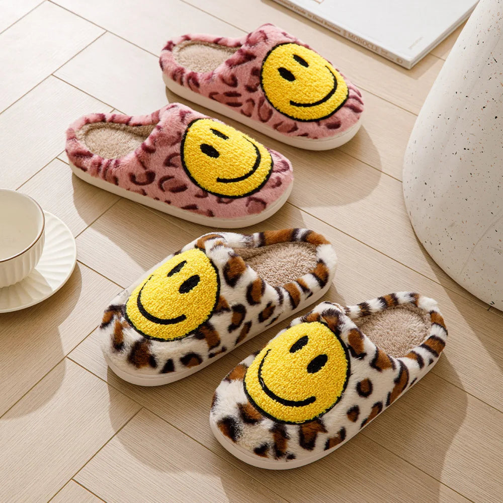 Leopard Smiley Cozy Indoor Slippers