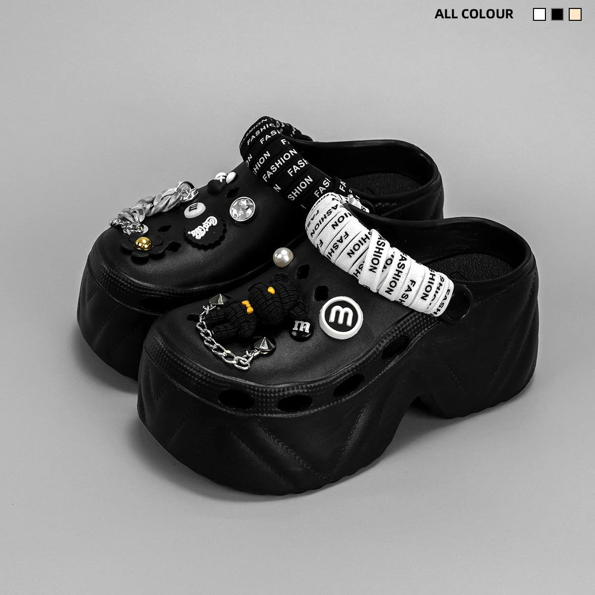 Bear Strap Platform Clogs Kick Boosters