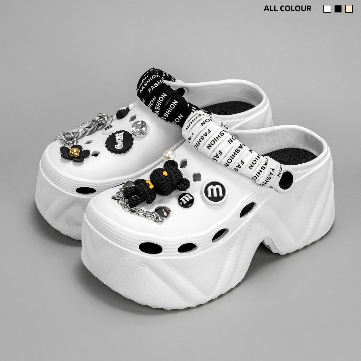 Bear Strap Platform Clogs Kick Boosters