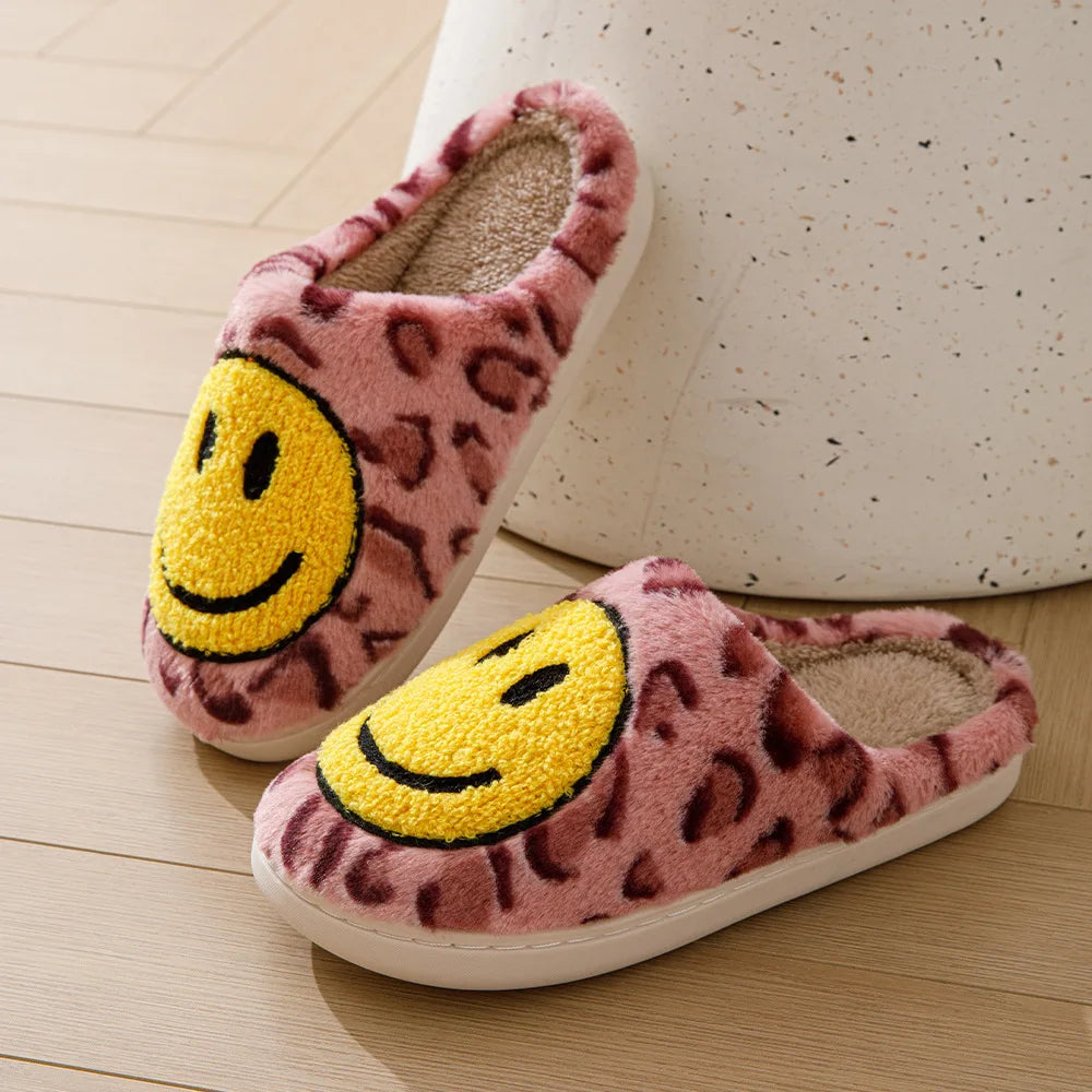 Leopard Smiley Cozy Indoor Slippers