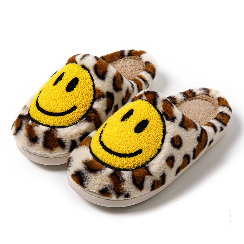 Leopard Smiley Cozy Indoor Slippers