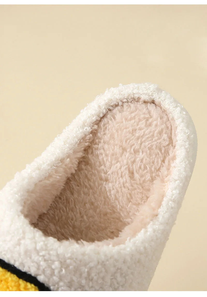 Smiley Face Plush Slippers