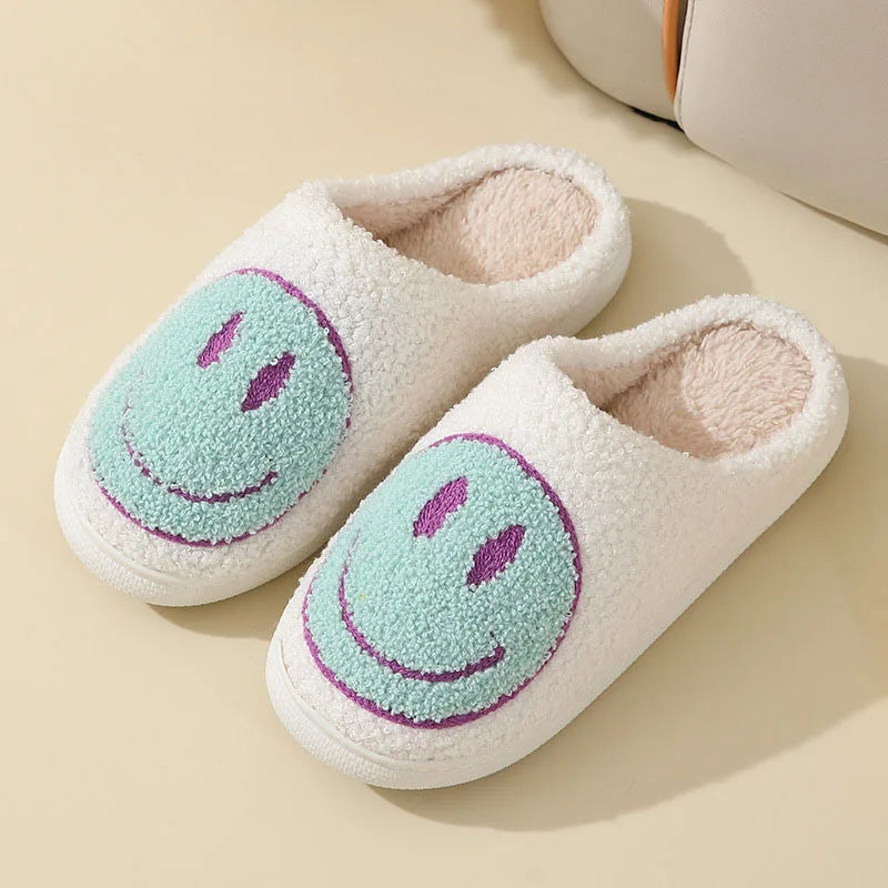 Smiley Face Plush Slippers