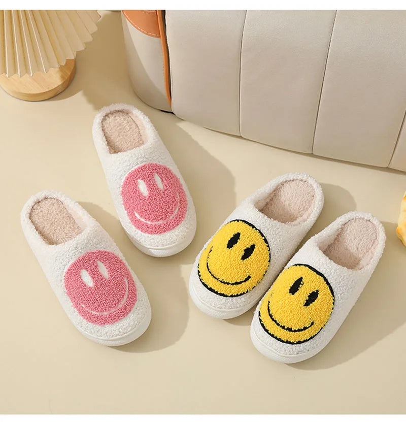 Smiley Face Plush Slippers