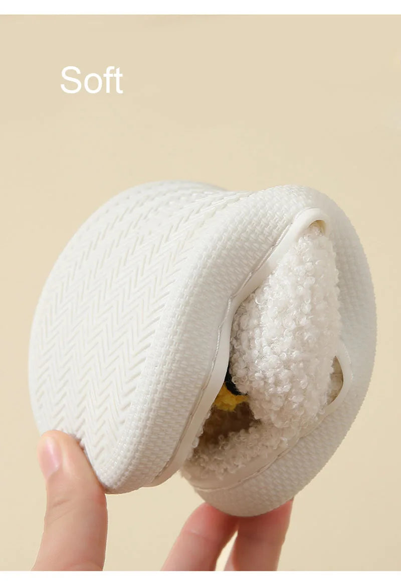 Smiley Face Plush Slippers