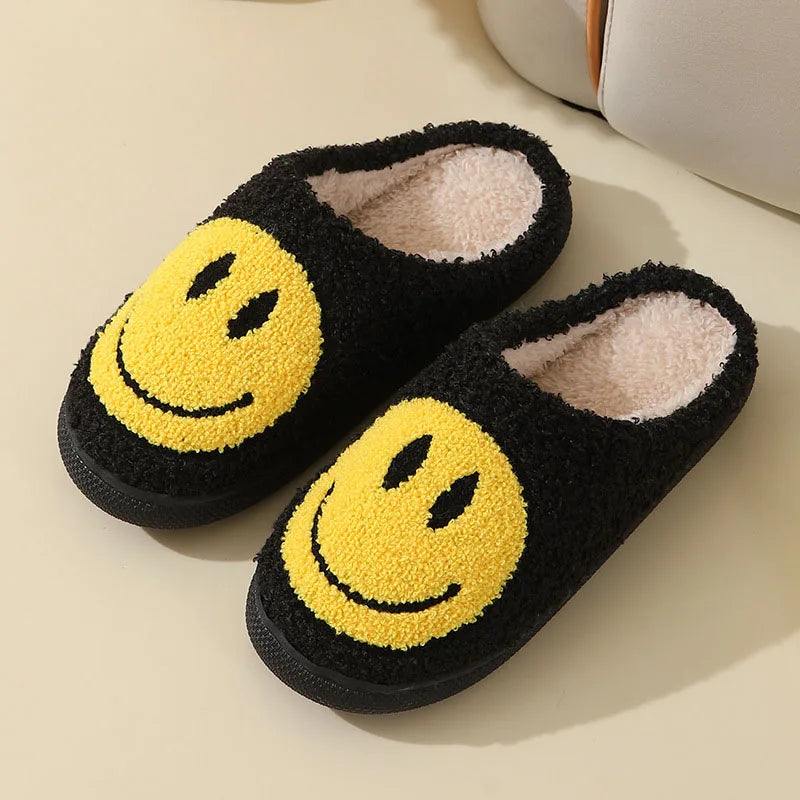Smiley Face Plush Slippers