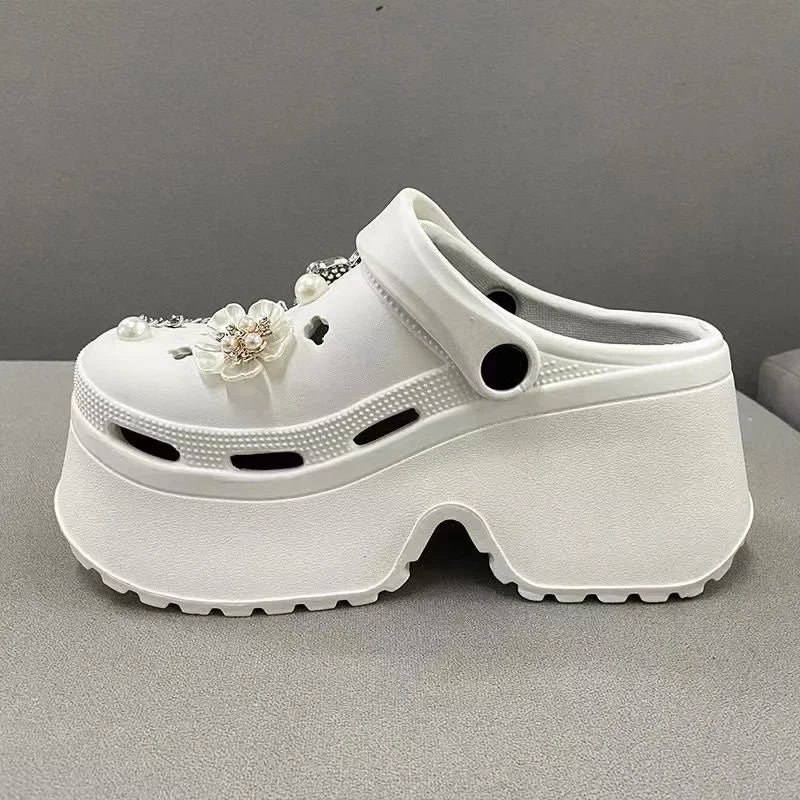 Butterfly Charm Platform Clogs