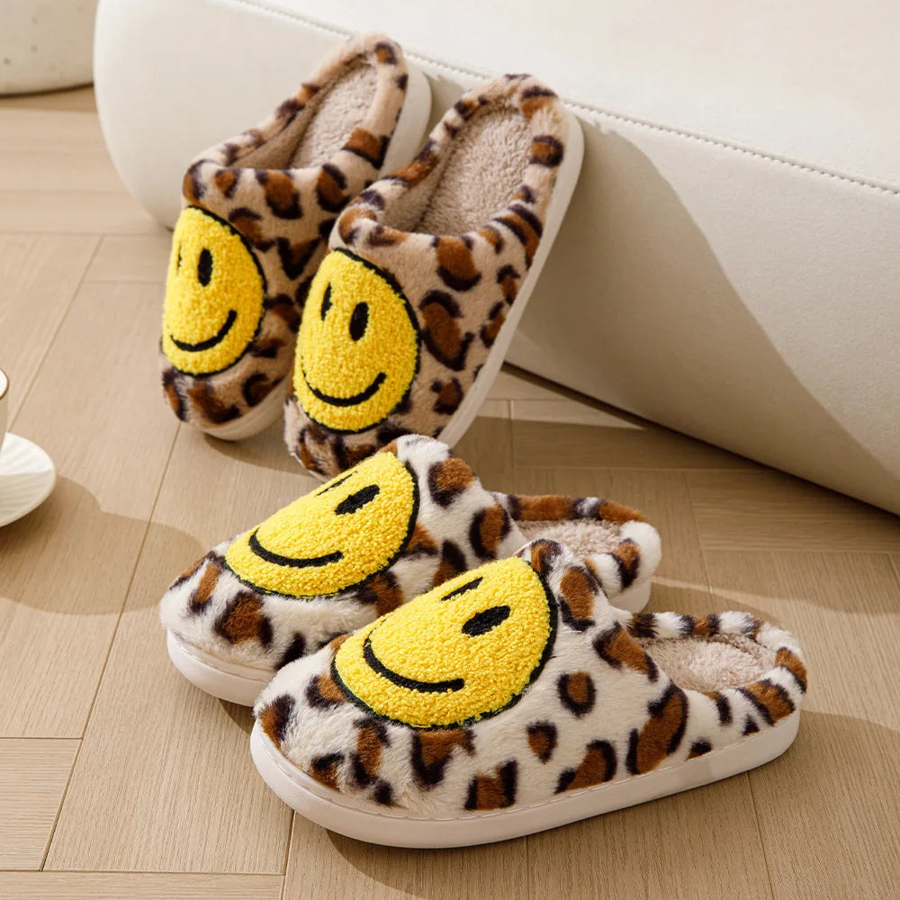 Leopard Smiley Cozy Indoor Slippers