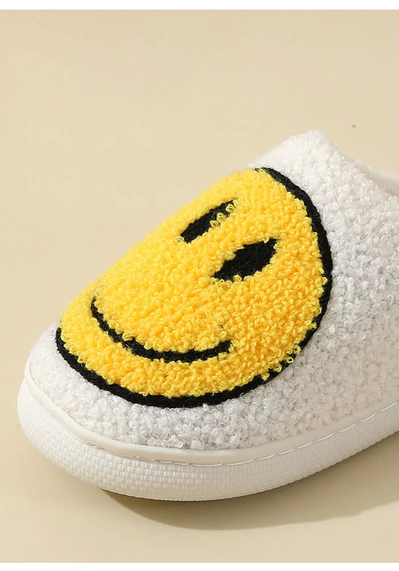 Smiley Face Plush Slippers