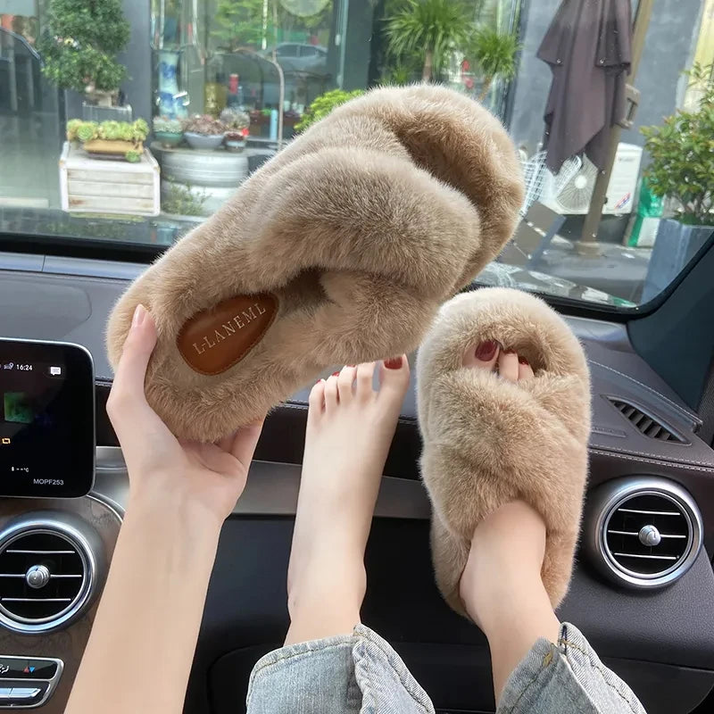 Chunky Platform Fur Slippers