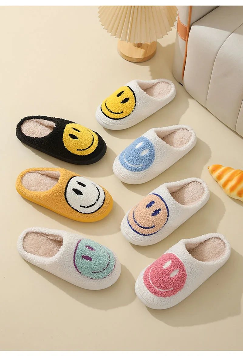 Smiley Face Plush Slippers