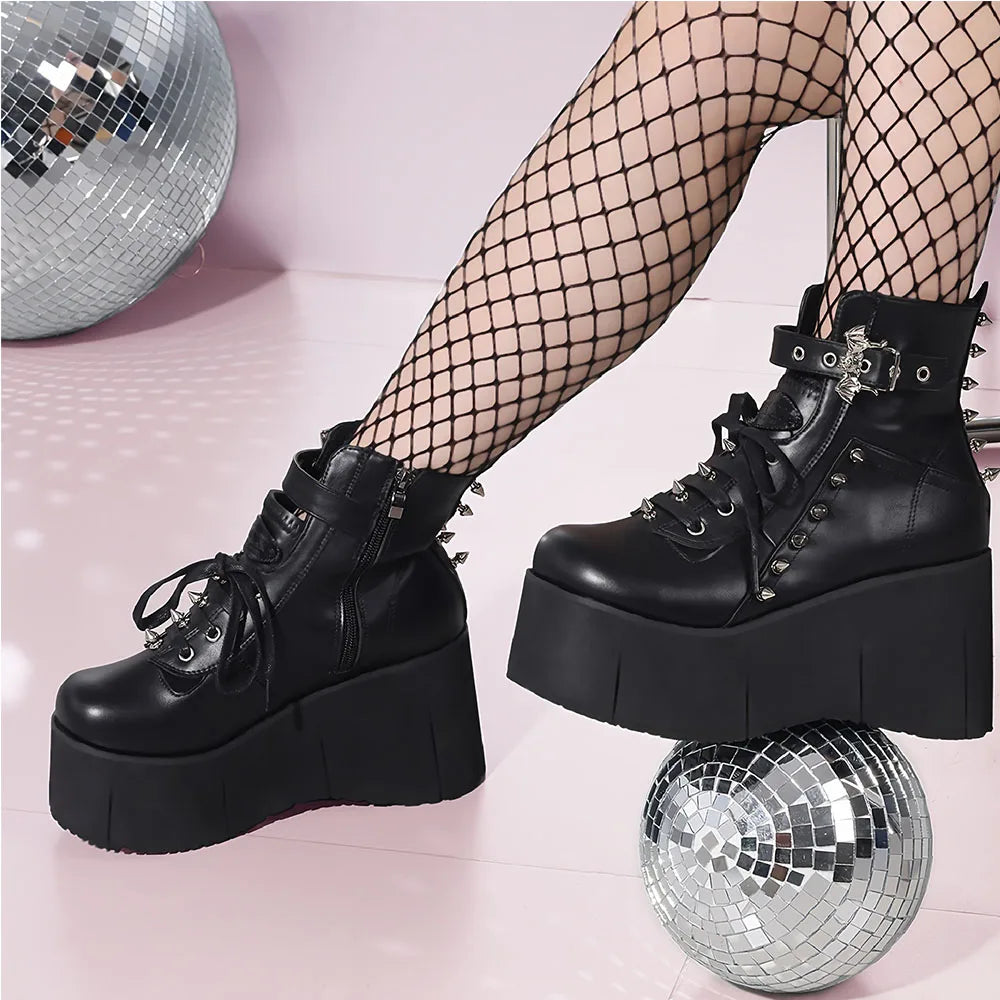 Gothic Rivet Platform Boots
