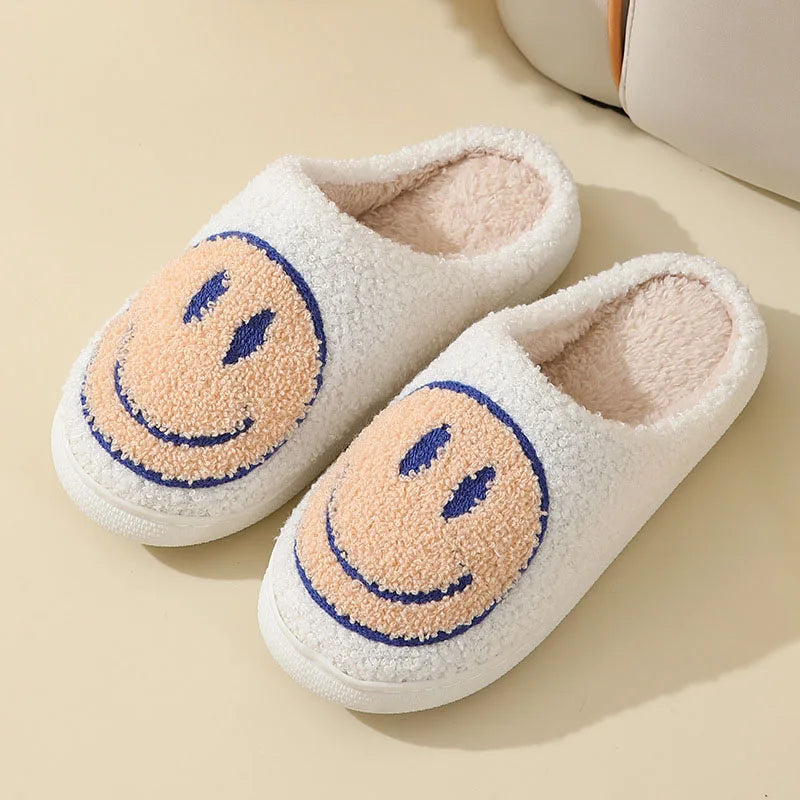 Smiley Face Plush Slippers