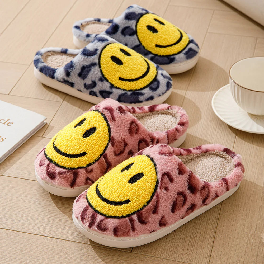 Leopard Smiley Cozy Indoor Slippers