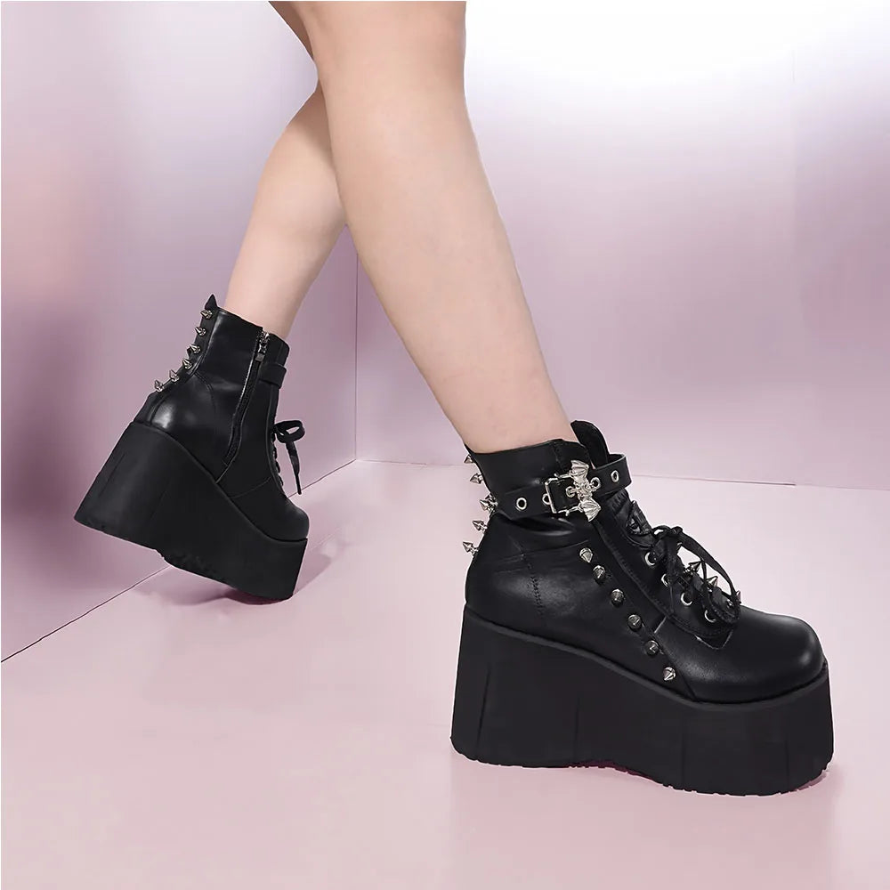 Gothic Rivet Platform Boots