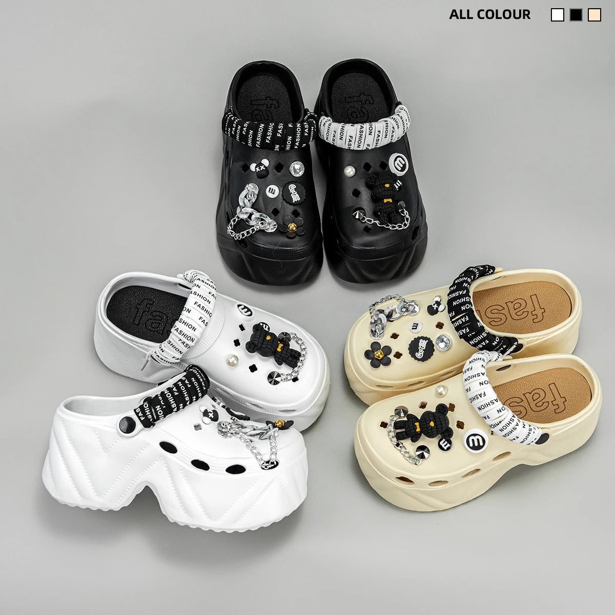 Bear Strap Platform Clogs Kick Boosters