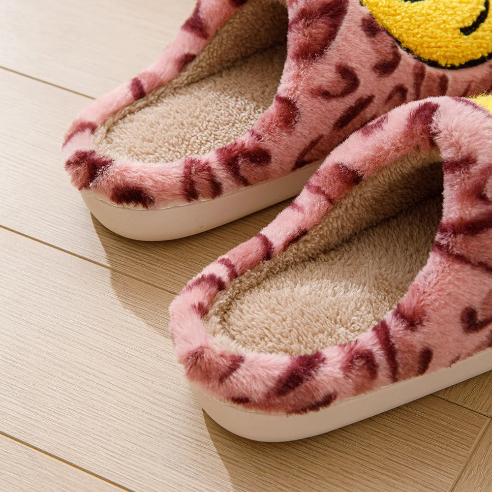 Leopard Smiley Cozy Indoor Slippers